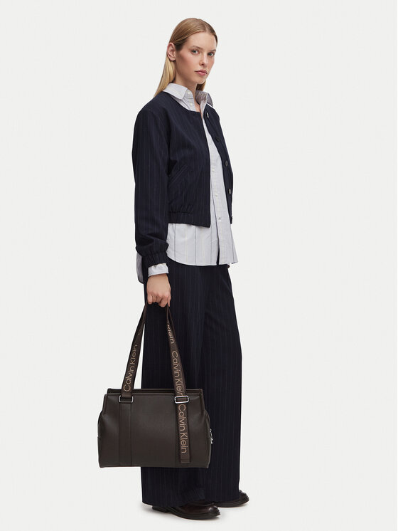 Calvin Klein Ročna torba Calvin Klein Webbing Adj Strap Tote LV04F3644G Rjava