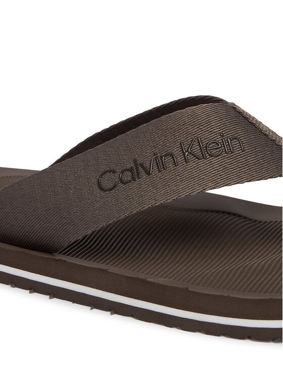 Calvin Klein Japonke Calvin Klein Logo Webbing Strap HM0HM02106 Rjava