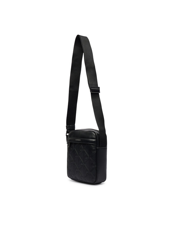 Calvin Klein Saszetka Calvin Klein Emblem Aop Deboss Reporter LV04D3562G Czarny