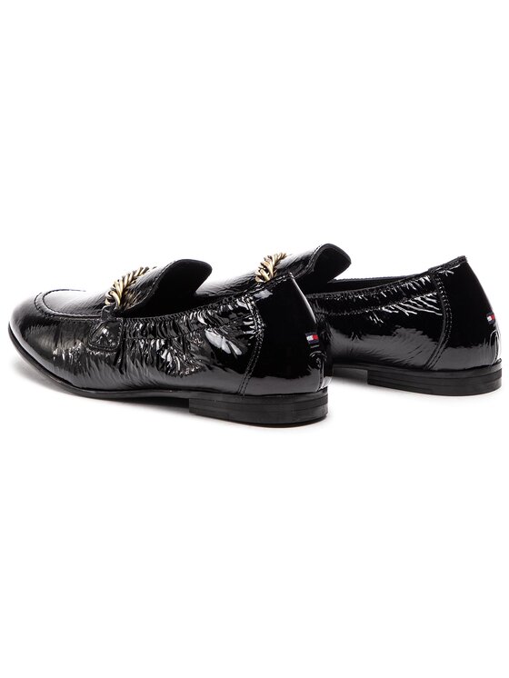 Tommy Hilfiger Лоуфъри Tommy Hilfiger Rubberized Chain Loafer FW0FW03763 Черен