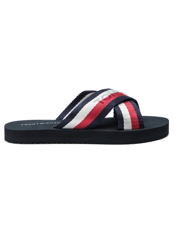 Tommy Hilfiger Nazouváky Tommy Hilfiger Colorful Tommy Slide Sandal FW0FW04242 Tmavomodrá