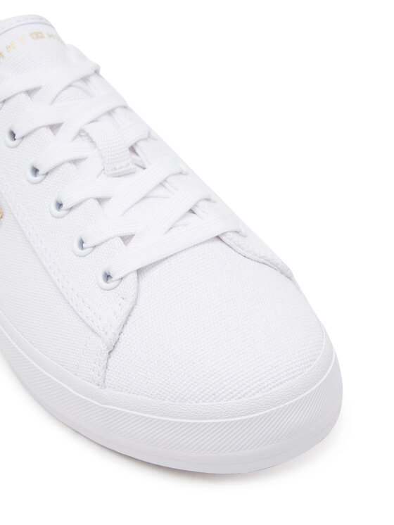 Tommy Hilfiger Sneakersy Tommy Hilfiger Vulc Canvas Lace Up Sneaker FW0FW08647 Biały