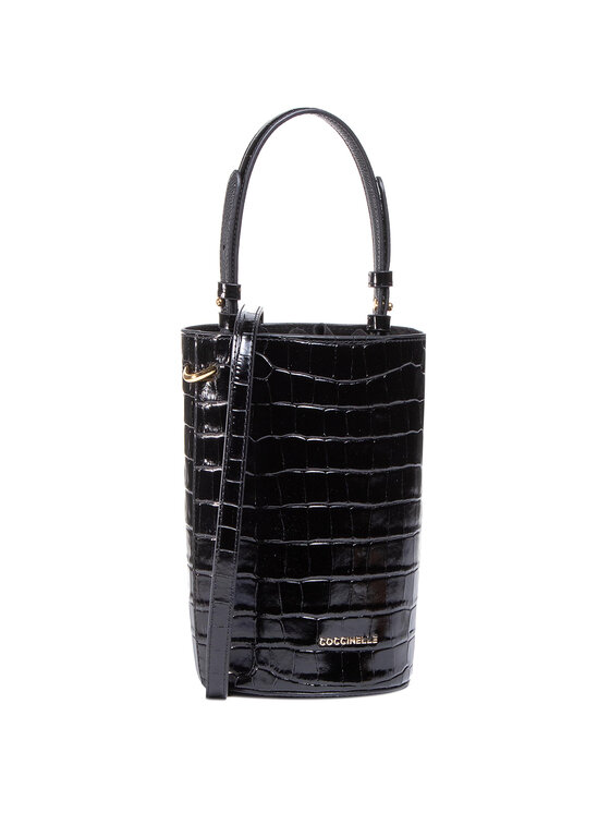 Coccinelle Сумка Coccinelle H71 Jude Croco Shiny Soft E1 H71 23 02 01 Чорний