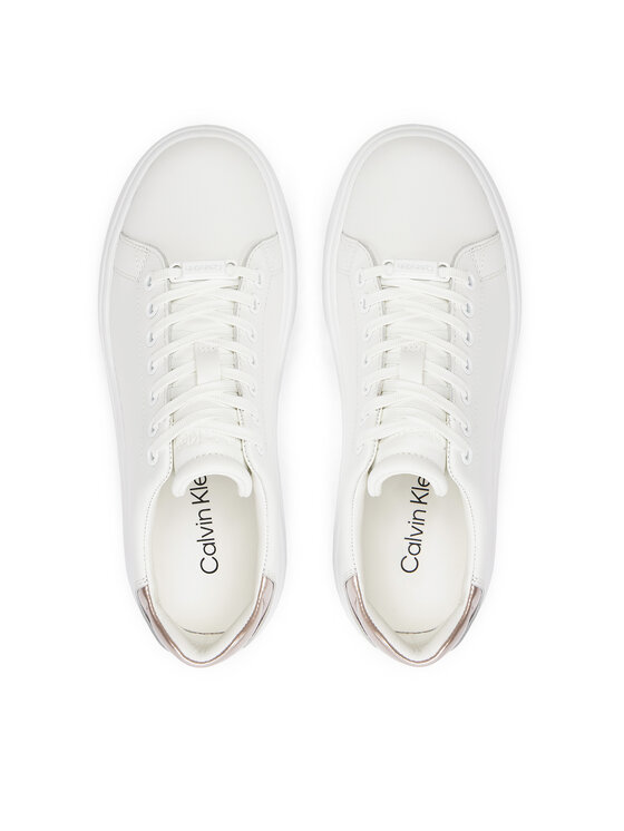 Calvin Klein Laisvalaikio batai Calvin Klein Cupsole Lace Up Leather HW0HW01987 Balta