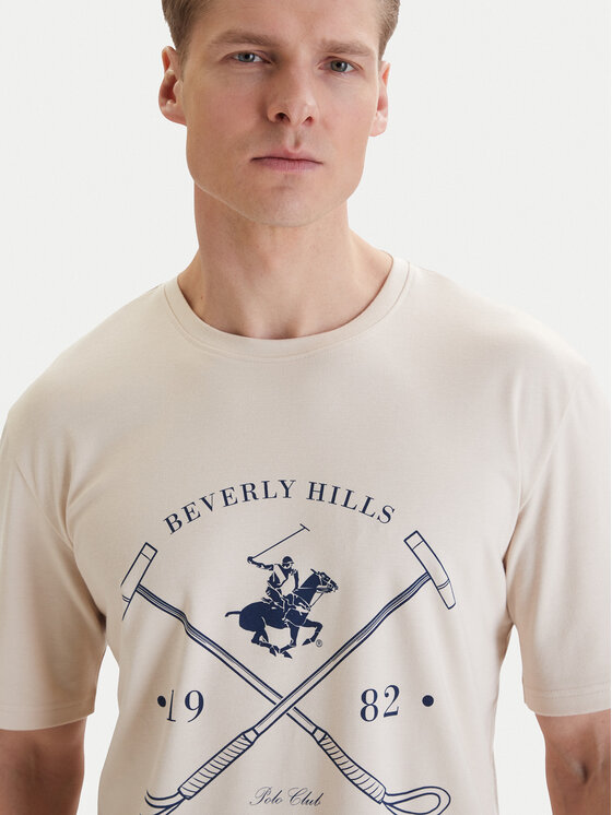 Beverly Hills Polo Club Beverly Hills Polo Club Camiseta W126-BHMTS-1020-39P Beis Regular Fit