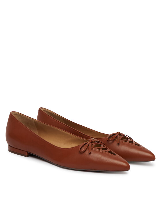 LAUREN RALPH LAUREN Baleriny LAUREN RALPH LAUREN 802P06376001 Brązowy