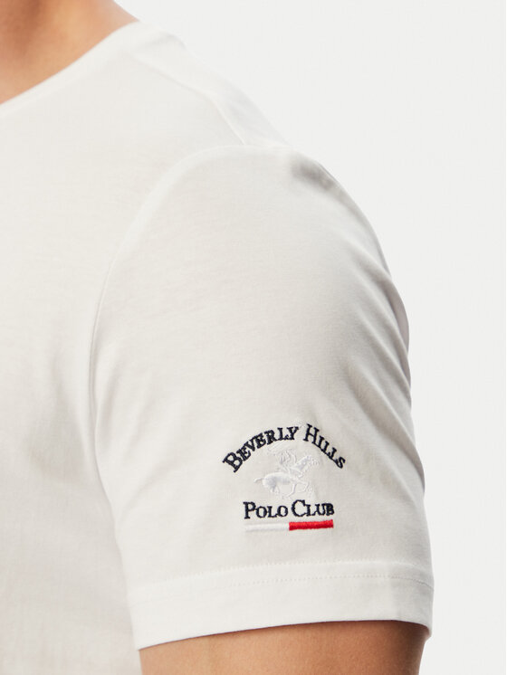 Beverly Hills Polo Club Beverly Hills Polo Club Camiseta F-SS26M-TS0005 POL Blanco Regular Fit