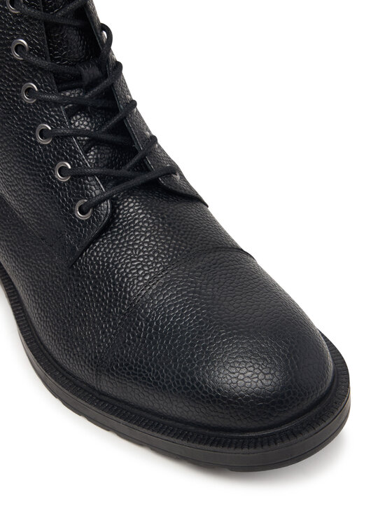 Tommy Hilfiger Botines planos Tommy Hilfiger Cleated Hilifger Scotch Lth Boot FM0FM06081 Negro