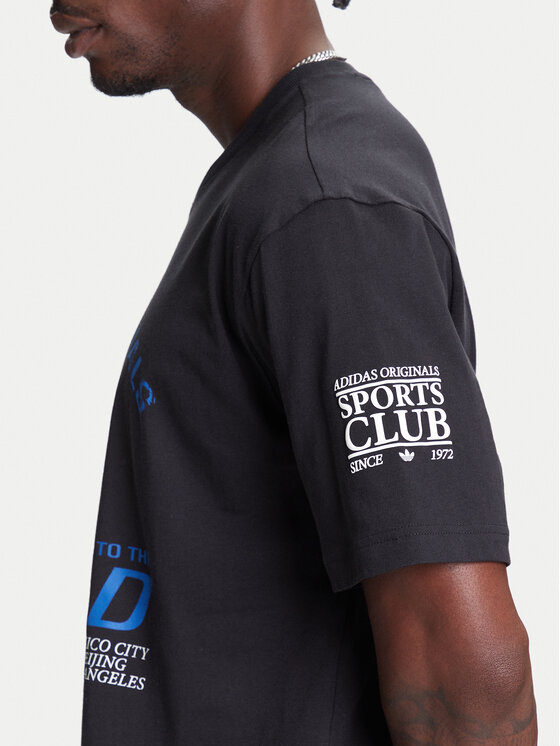 adidas adidas Футболка 90s Football Graphic JX3064 Чорний Regular Fit