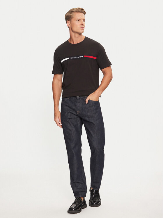 Tommy Hilfiger Tommy Hilfiger Majica MW0MW36498 Črna Regular Fit