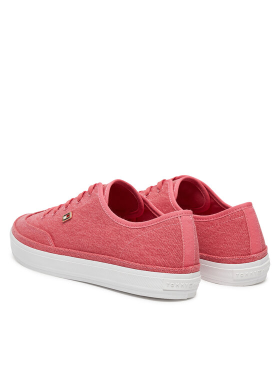 Tommy Hilfiger Сникърси Tommy Hilfiger Washed Canvas Vulc Sneaker FW0FW08894 Розов