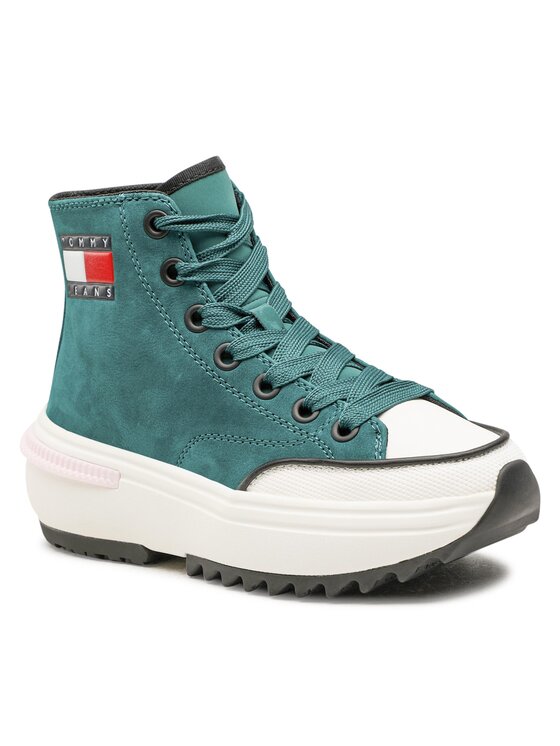 Tommy Jeans Αθλητικά Tommy Jeans Nubuck Mid Run Cleat EN0EN01982 Πράσινο
