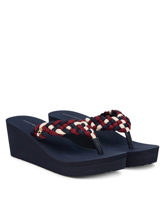 Tommy Hilfiger Джапанки Tommy Hilfiger Th Wedge Braided Summer Sandal FW0FW09198 Цветен