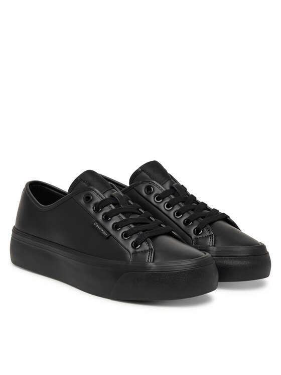 Calvin Klein Сникърси Calvin Klein Vulc Flatf Lace Up Lth YW0YW01932 Черен