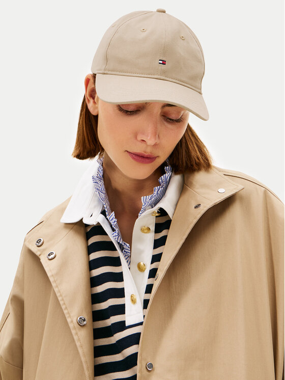 Tommy Hilfiger Cepure ar nagu Tommy Hilfiger Th Flag Soft 6 Panel AW0AW17781 Brūns