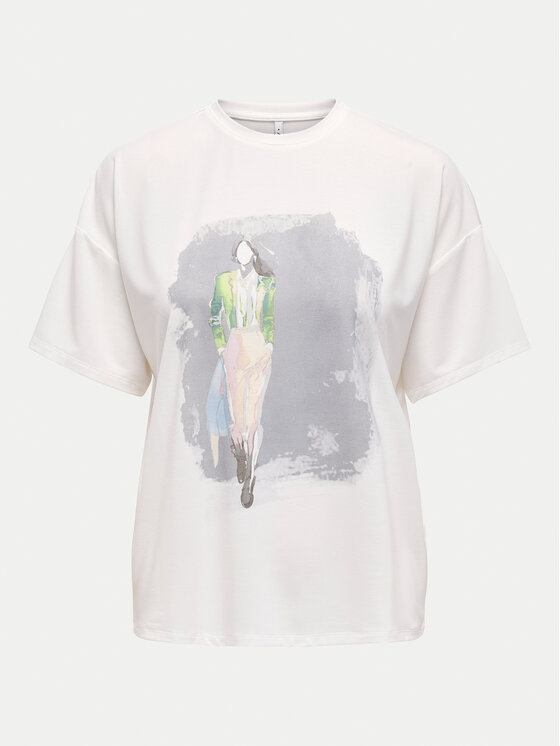 ONLY ONLY Футболка Melina 15342876 Білий Regular Fit