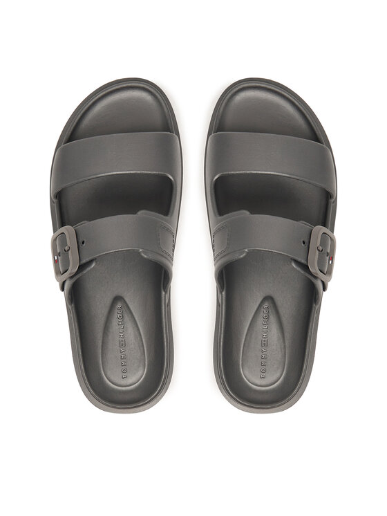 Tommy Hilfiger Klapki Tommy Hilfiger Double Strap FW0FW09114 Szary