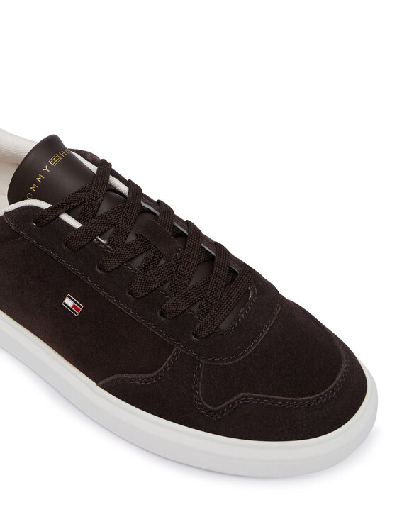 Tommy Hilfiger Sneakersy Tommy Hilfiger Icon Court Light Leather FW0FW09593 Brązowy ciemny