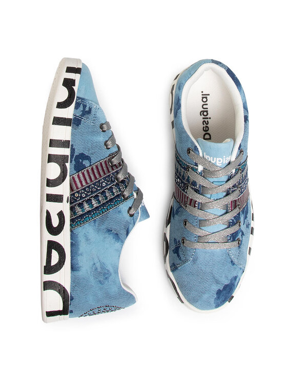 Desigual Sneakersy Desigual Cosmic Exotic Denim 20SSKD04 Modrá
