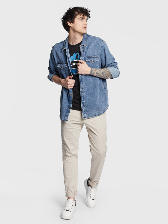 Guess Guess Majica Logo M3GI61 K9RM1 Črna Slim Fit