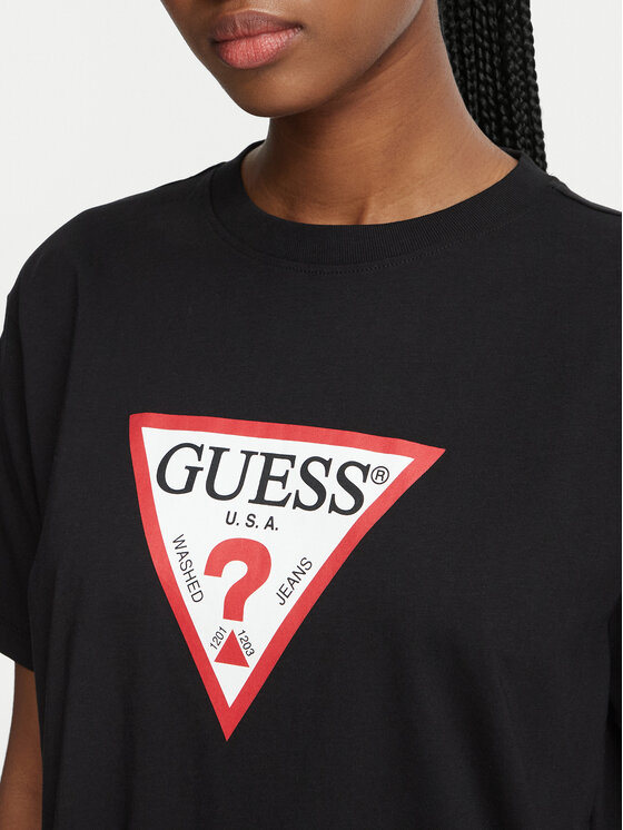 Guess Jeans Guess Jeans Marškinėliai W4YI73 K8HM0 Juoda Regular Fit