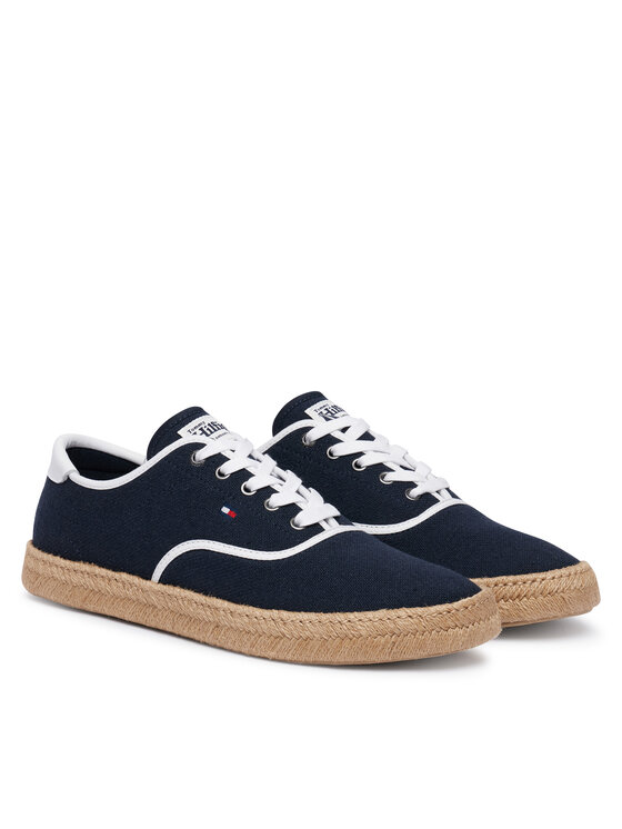 Tommy Hilfiger Espadrile Tommy Hilfiger Th Hi Vulc Core Jutte Canvas FM0FM05872 Bleumarin