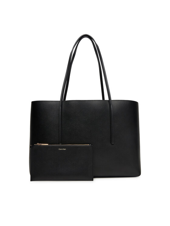 Calvin Klein Torebka Calvin Klein Foil Logo Tote W/Pouch LV04F3274G Czarny