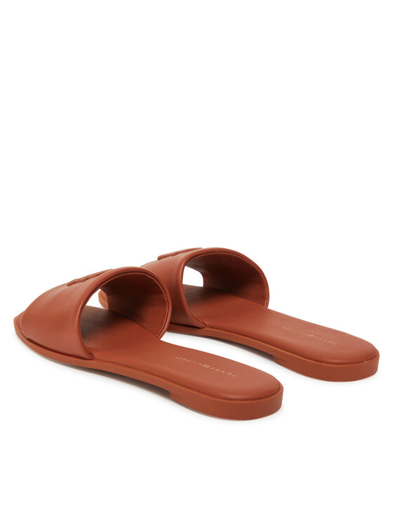 Tommy Hilfiger Natikače Tommy Hilfiger Th Logo Hardware Leather Mule FW0FW08806 Smeđa