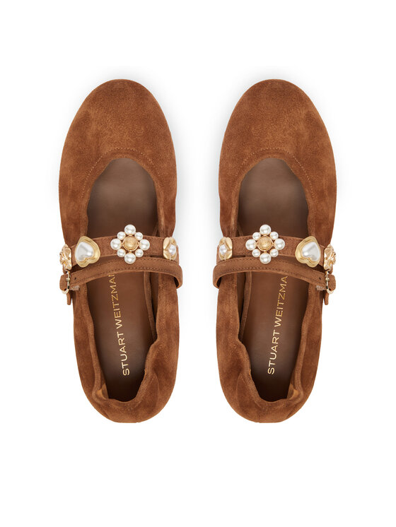 Stuart Weitzman Балетки Stuart Weitzman Socharming Mary Jane SN125 Коричневий