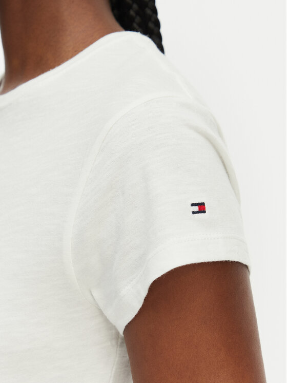 Tommy Hilfiger Tommy Hilfiger Camiseta WW0WW48702 Blanco Slim Fit