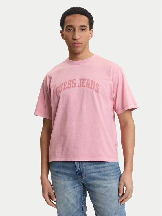 Guess Jeans Guess Jeans Marškinėliai M6GIB6 K8FQ4 Rožinė Regular Fit
