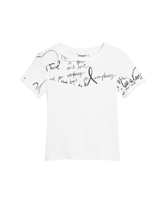 Desigual Desigual Póló Helsinki 26SWTK10 Krém Slim Fit