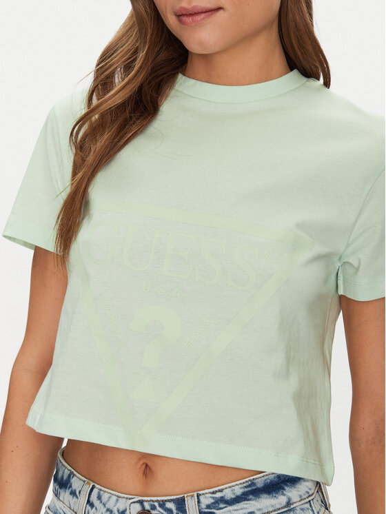 Guess Guess T-shirt V2YI06 K8HM0 Zelena Regular Fit