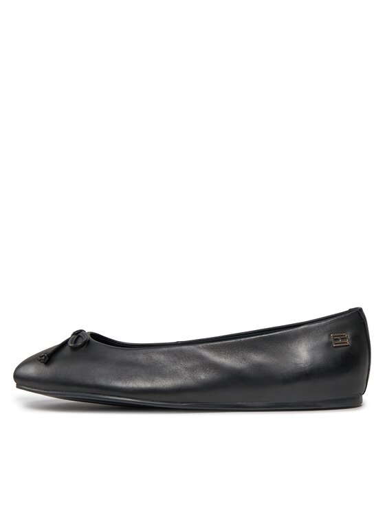 Tommy Hilfiger Baleriny Tommy Hilfiger Essential Leather Ballerina FW0FW07768 Czarny