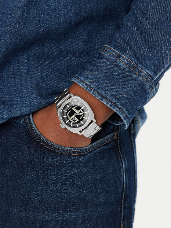 Fossil Zegarek Fossil Machine Big Tic FS6155 Srebrny