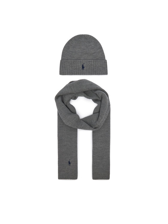 Polo Ralph Lauren Σετ Κασκόλ και Σκούφος Polo Ralph Lauren 710951146004 Σκούρο γκρι
