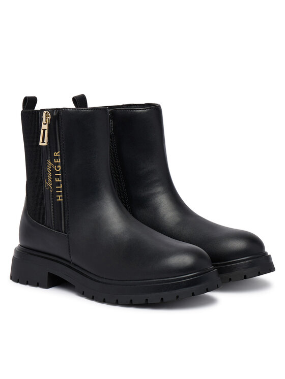 Tommy Hilfiger Īsie zābaki Tommy Hilfiger Ashlyn T3A5-35161-1355 S Melns
