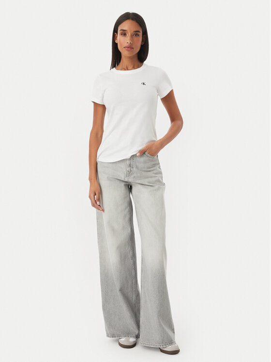 Calvin Klein Jeans Calvin Klein Jeans Póló J20J212883 Fehér Slim Fit