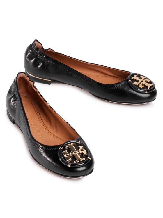 Tory Burch Балетки Tory Burch Minnie Ballet With Multi Logo 74062 Чорний