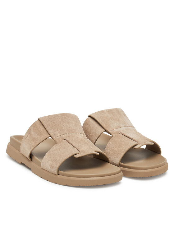 Calvin Klein Klapki Calvin Klein Lug Sandal Double T Su HM0HM01800 Brązowy