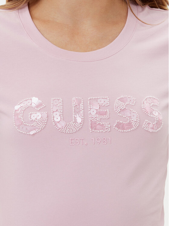 Guess Guess Футболка W5GI17 J1314 Рожевий Slim Fit