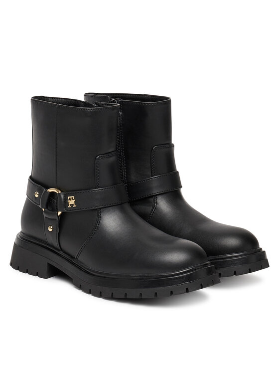 Tommy Hilfiger Īsie zābaki Tommy Hilfiger T3A5-34021-1355999 Melns