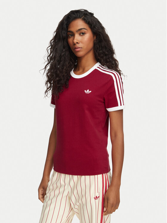 adidas adidas Camiseta 3-Stripes Slim KS4779 Rojo Regular Fit