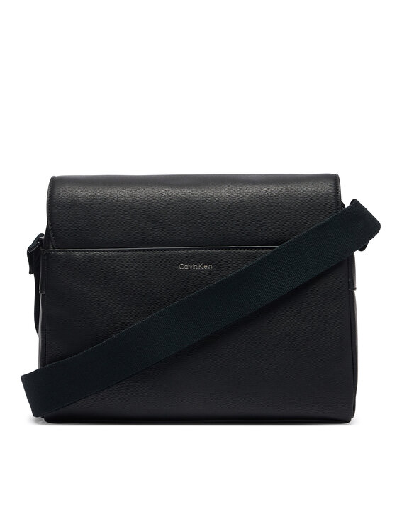 Calvin Klein Somiņa Calvin Klein Emblem Hw Flap Messenger LV04D3508G Melns