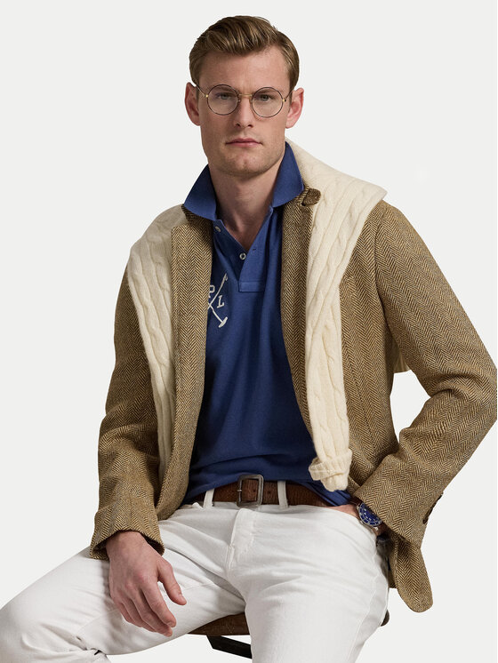 Polo Ralph Lauren Polo Ralph Lauren Polo majica 710978082003 Mornarsko modra Custom Slim Fit