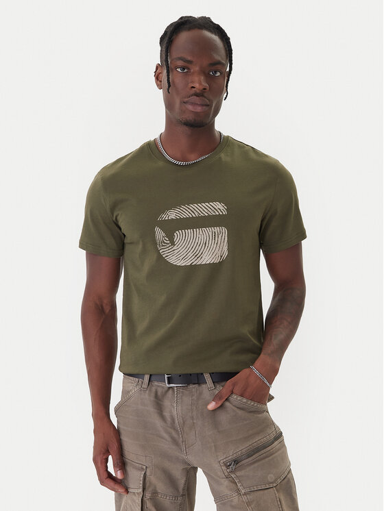 G-STAR G-Star Raw Футболка Finger Print Burger D26041-C506 Темно-зелений Regular Fit
