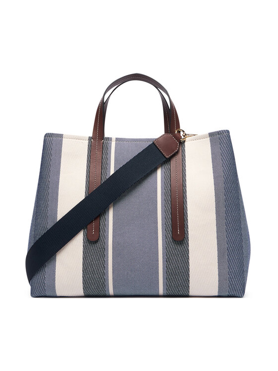 Tommy Hilfiger Τσάντα Tommy Hilfiger Th City Satchel Jacquard AW0AW18733 Μπλε