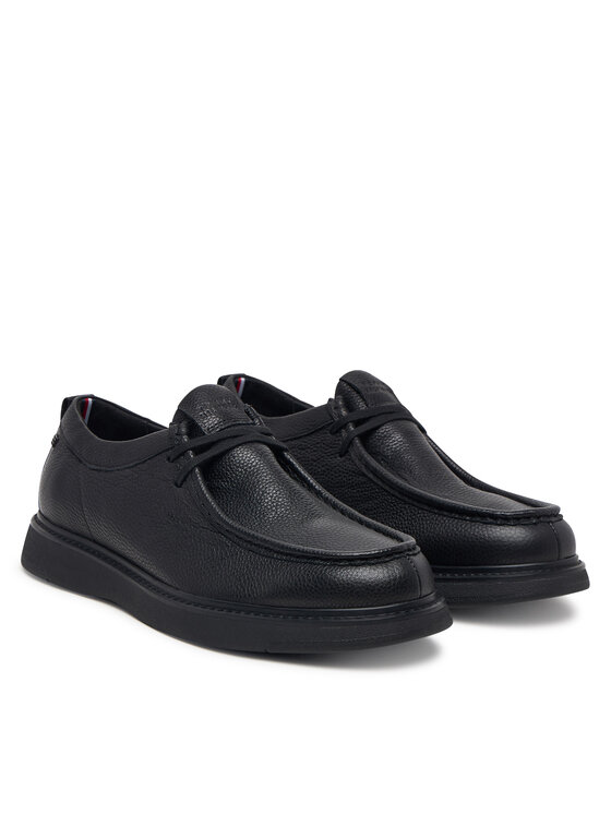 Tommy Hilfiger Zapatos hasta el tobillo Tommy Hilfiger Comfort Leather Moc Toe Shoe FM0FM06072 Negro
