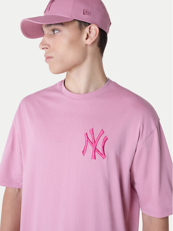 New Era New Era Футболка New York Yankees MLB League Essential 60596181 Рожевий Regular Fit