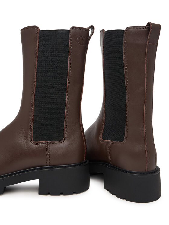 Calvin Klein Štibletai Calvin Klein Chunky Mid Chelsea Boot Lth YW0YW01909 Tamsiai ruda